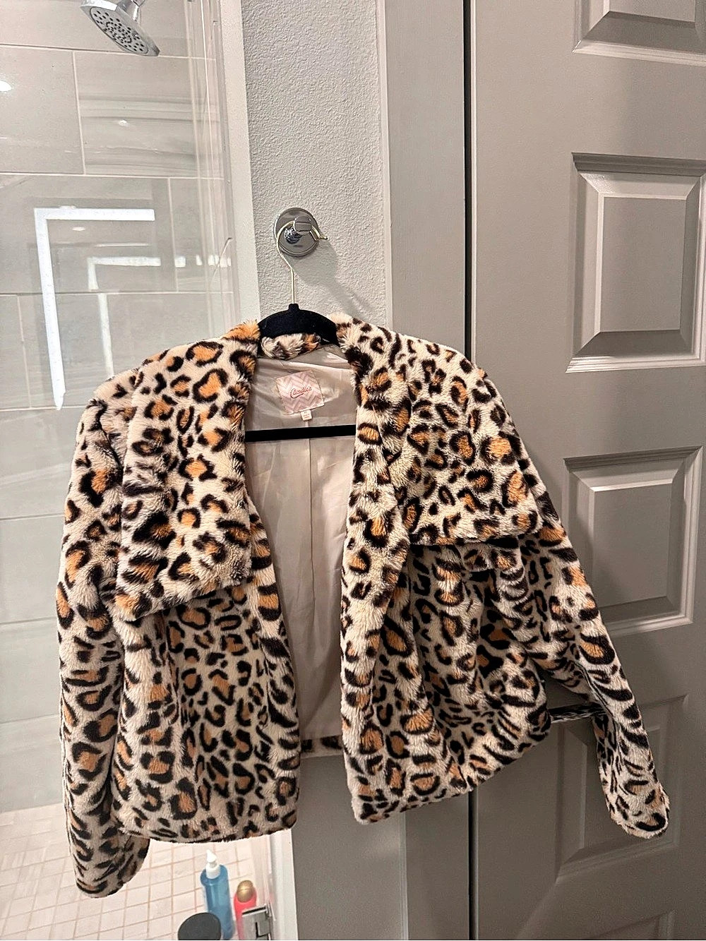 Candie's Leopard Print Teddy Jacket
